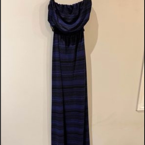 Navy blue pattern maxi dress - Picture 1 of 1